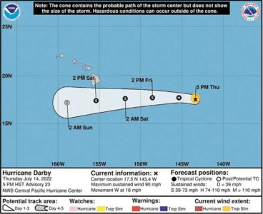 Hurricane expected to bring rain to Maui, Hawaii island